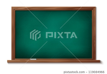 Green school board with wooden frame and chalk. Green school board with wooden frame and chalk. 119084966