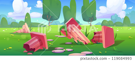 Greek column ruins. Broken ancient pillar vector Greek column ruins. Broken ancient pillar vector 119084993