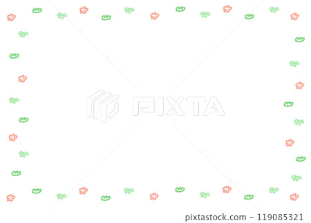 Hand-drawn cute pine, bamboo and plum frame Hand-drawn cute pine, bamboo and plum frame 119085321