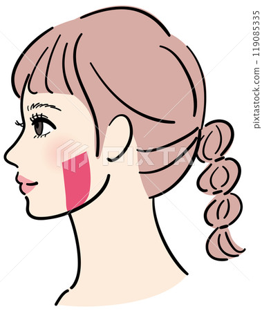 年輕女子的輪廓，咬肌 119085335