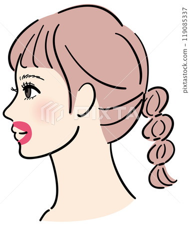 年輕女子的側邊-口輪匝肌 119085337