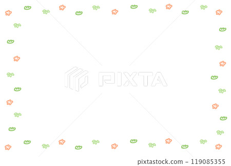 手繪可愛松竹梅框年卡素材 119085355