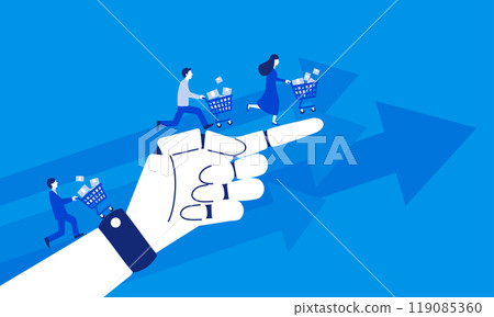 描述人工智慧驅動的購物和消費者行為的電子商務網站的向量圖 119085360