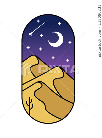 beautiful desert views line art illustration beautiful desert views line art illustration 119086233