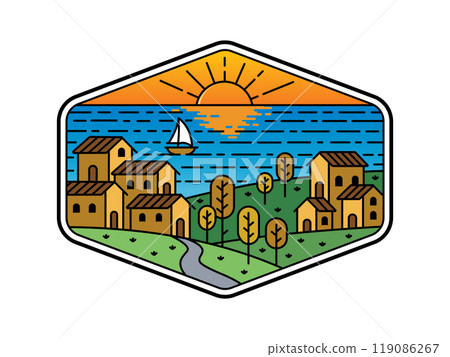 natural scenery in the frame illustration 119086267