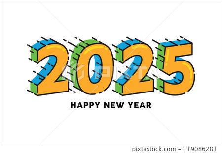 happy new year 2025 logo text design happy new year 2025 logo text design 119086281