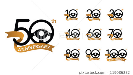 Set of anniversary design car steering wheel number 119086282