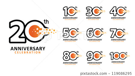 Set of anniversary design modern circle number 119086295