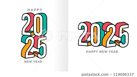 happy new year 2025 logo text design happy new year 2025 logo text design 119086337