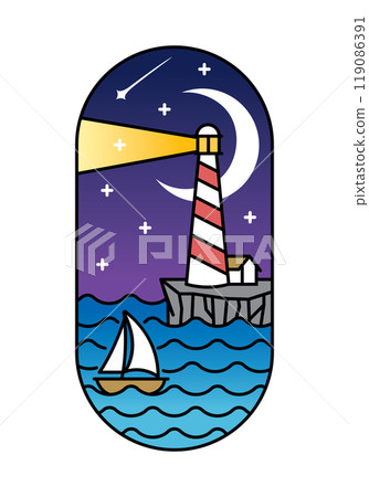 beautiful beach views line art illustration 119086391