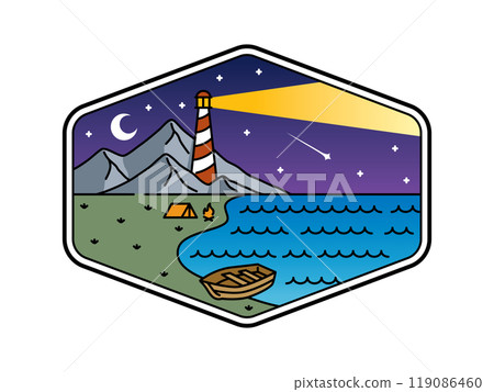 natural scenery in the frame illustration natural scenery in the frame illustration 119086460