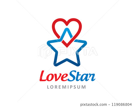 Love and Star logo symbol or icon template 119086804