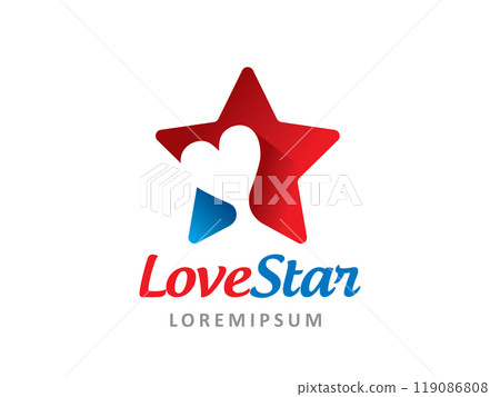 Love and Star logo symbol or icon template Love and Star logo symbol or icon template 119086808