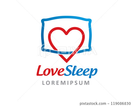 Love Pillow Logo Template Design Vector. Icon. Symbol. Emblem. Love Pillow Logo Template Design Vector. Icon. Symbol. Emblem. 119086830