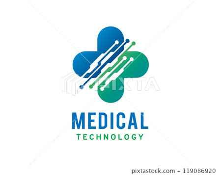 Medical technology logo symbol or icon template 119086920