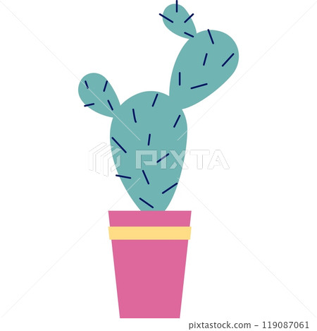 Prickly cactus in pot icon vector succulent plant Prickly cactus in pot icon vector succulent plant 119087061