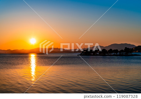島根縣宍道湖的日落 島根縣宍道湖的日落 119087328