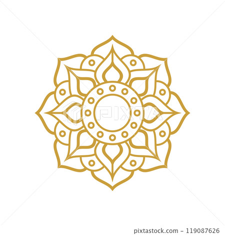 Mandala Wedding Ornament Gold Vector Designs 119087626