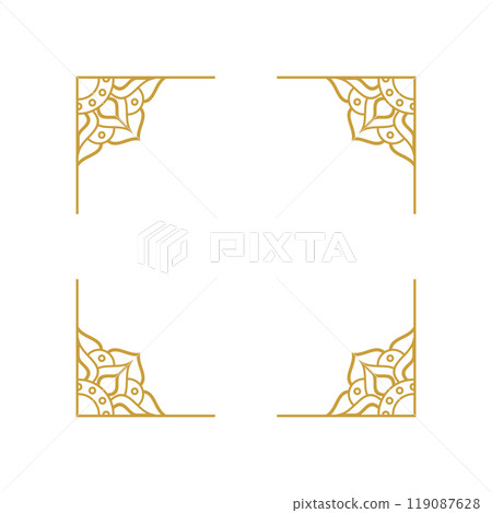 Mandala Wedding Ornament Gold Vector Designs 119087628