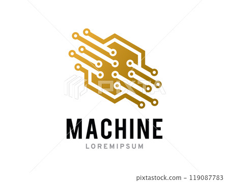 Machine logo symbol or icon template 119087783