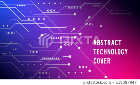 Futuristic Technology Circuit on Gradient Blue-Pink Background Futuristic Technology Circuit on Gradient Blue-Pink Background 119087847