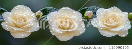 Flower gardenia with rain drops. National flower of The Islands 119090105
