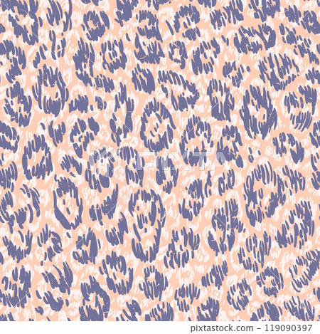 Pastel Leopard Print Pattern. Hand drawn Seamless vector background. 119090397