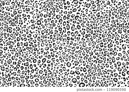 Seamless Black and White animal skin Print Pattern. Leopard spots background for fabric, textile, wrapping, cover, web etc. 119090398