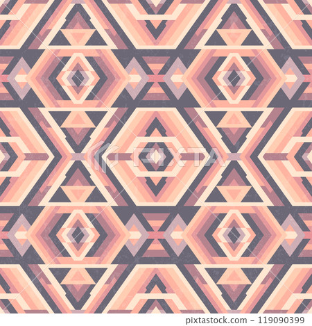 Vintage Geometric Tribal Pattern in Pastel Colors. Seamless vector background. 119090399