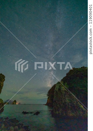 [Shizuoka Prefecture] The Milky Way rising in the sky over Ukishima Beach in Nishiizu 119090401
