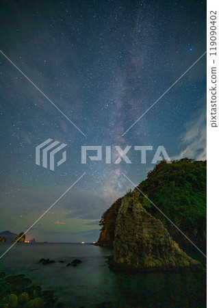 [Shizuoka Prefecture] The Milky Way rising in the sky over Ukishima Beach in Nishiizu 119090402