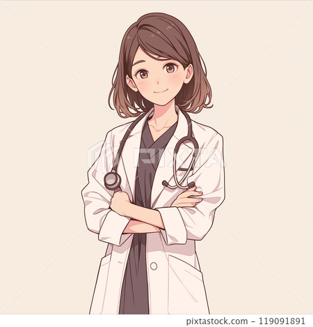 女醫生插畫“AI生成圖像” 119091891