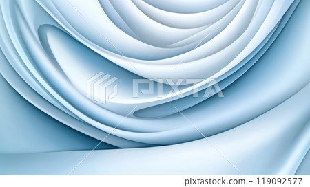 Abstract Fluid Waves in Soft Blue and White Tones, AI 119092577