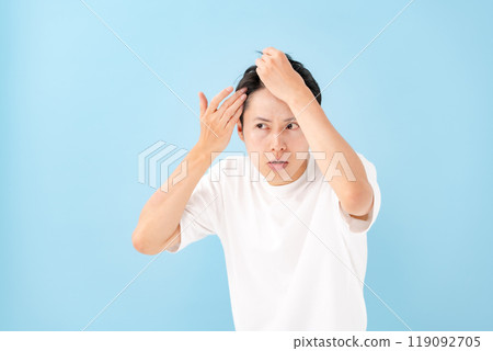 A man who cares about his hair Hair care 119092705
