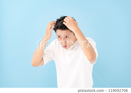 A man who cares about his hair Hair care 119092706