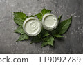 Nettles cream on grey backgrounds 119092789