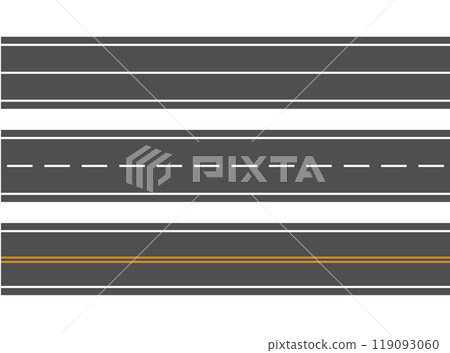Bending roads and high ways. Road curves geometric design, street intersection. Flat style cartoon roads. Vector 119093060
