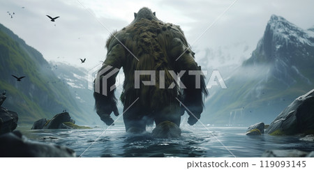 Norwegian troll in a fjord 119093145