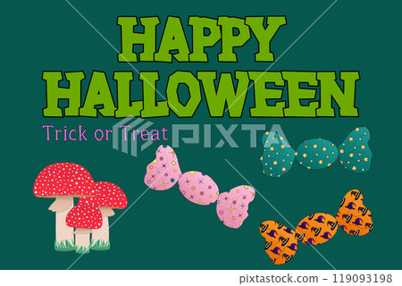 Halloween Mushrooms and Candy Vector Illustration 119093198