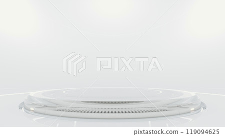 Technology Background. Power podium empty stage or laboratory white room. Sci-fi idea concept. Technological elements innovation background. Technology Background. Power podium empty stage or laboratory white room. Sci-fi idea concept. Technological elements innovation background. 119094625