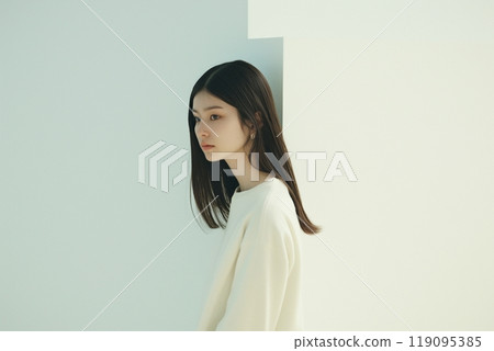 直髮美女“AI生成圖像” 119095385