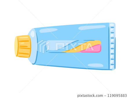 Illustration of toothpaste. Personal hygiene and self care item. 119095883