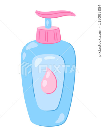 Illustration of shower gel. Personal hygiene and self care item. Illustration of shower gel. Personal hygiene and self care item. 119095884