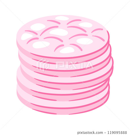 Illustration of cotton pads. Personal hygiene and self care item. 119095888