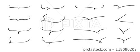 A set of cute hand-drawn speech bubbles with pencil texture 119096202