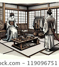 Line drawing of a wholesaler from the Edo period 119096751
