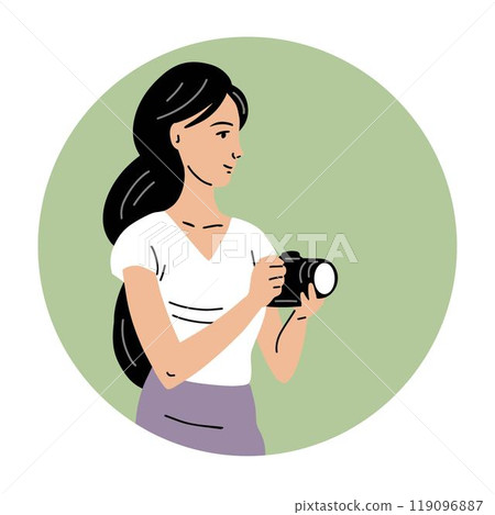 A young beautiful woman paints a picture on canvas A young beautiful woman paints a picture on canvas 119096887