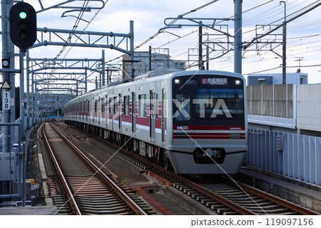 Shin-Keisei Electric Railway N800 Series Train, N800 Series Old Paint Car, Kamagaya City, Chiba Prefecture 119097156