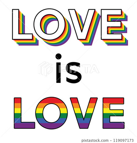 Love is love lettering. LGBTQ design 119097173