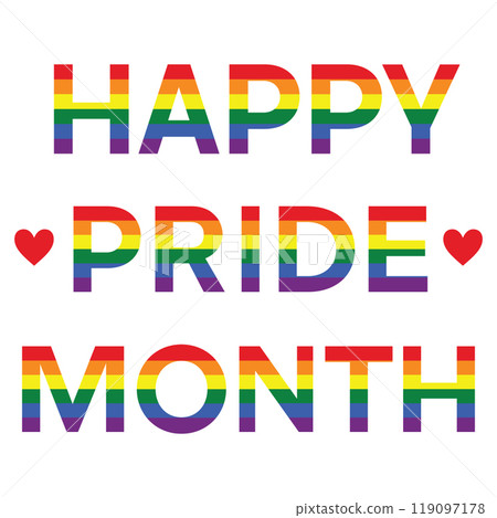 Happy pride month lettering. LGBTQ design 119097178